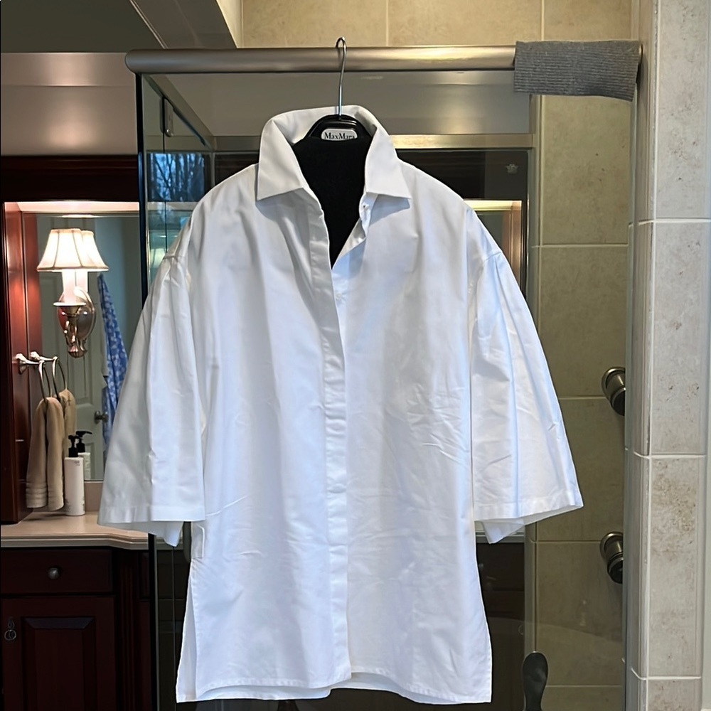 MaxMara White Oversized Blouse Relaxed Fit